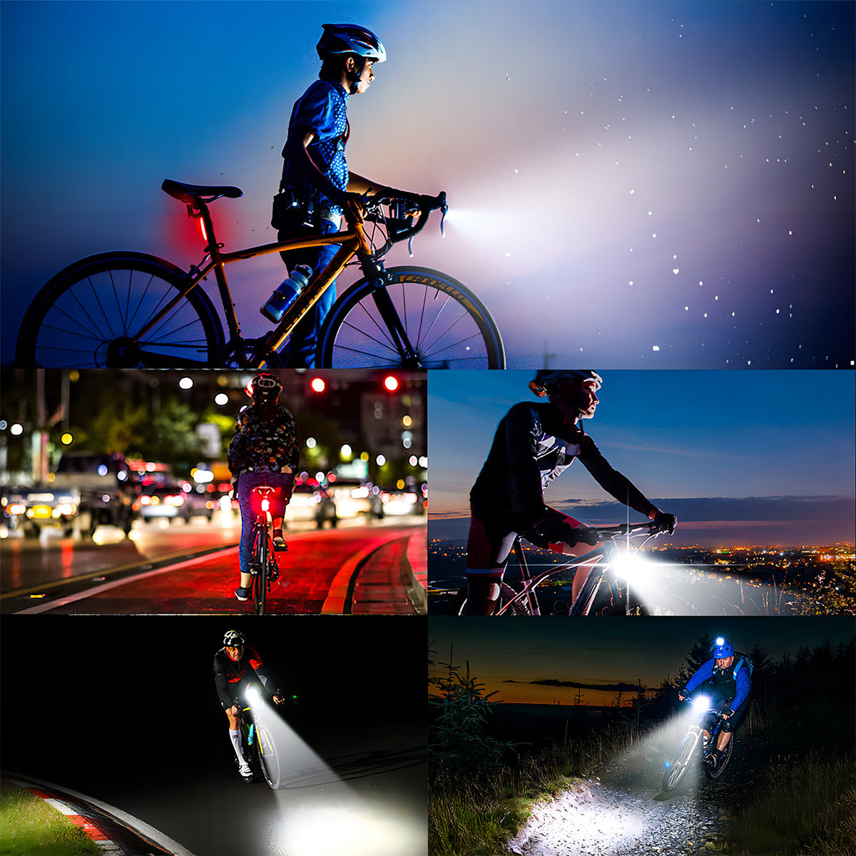 Luz Para Bicicleta Delante Led Usb-c Iluminación Sensible Color Negro