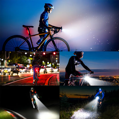 Luz Para Bicicleta Delante Led Usb-c Iluminación Sensible Color Negro