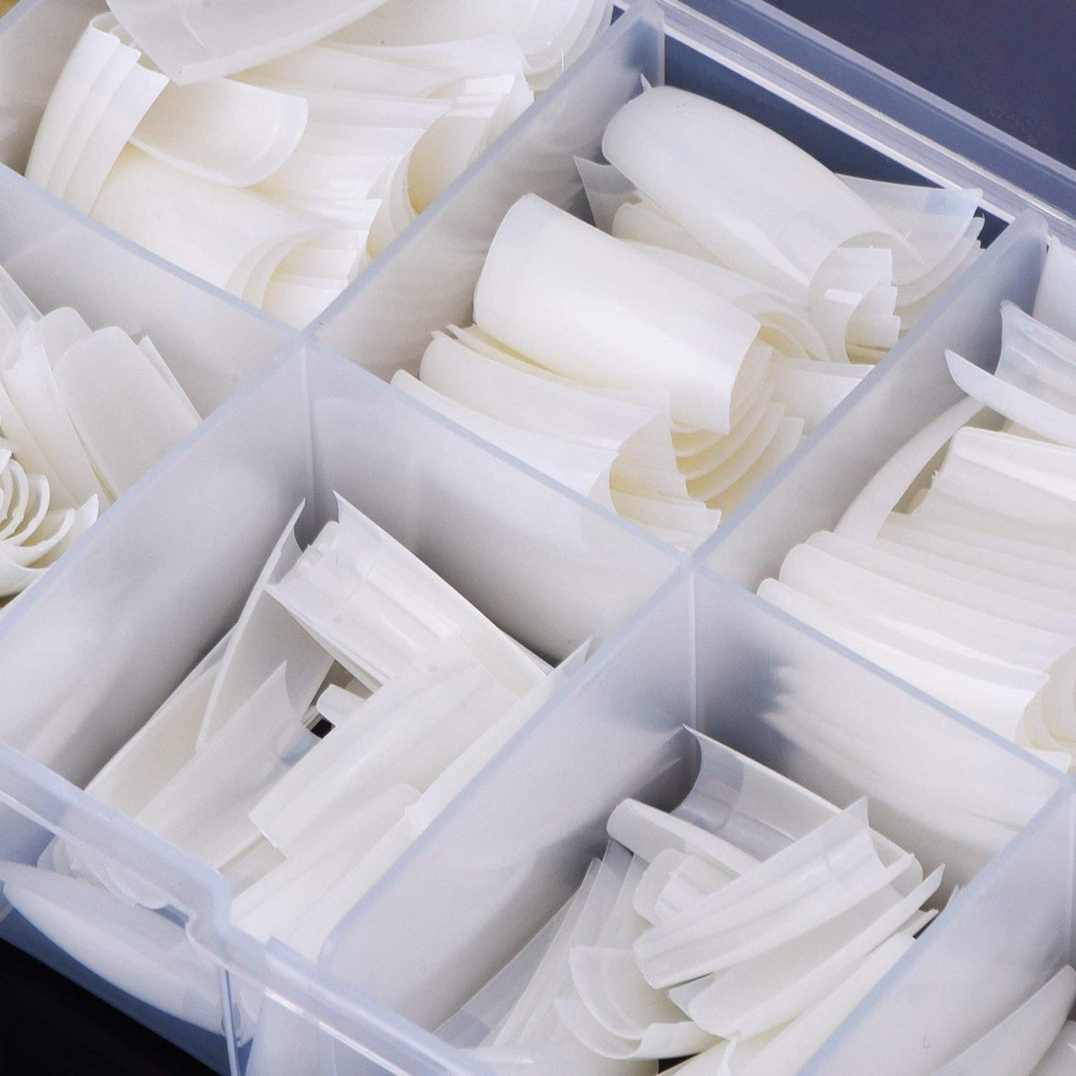 Caja De Tips Para Uñas (500unidades) Color Hueso Colo Piel