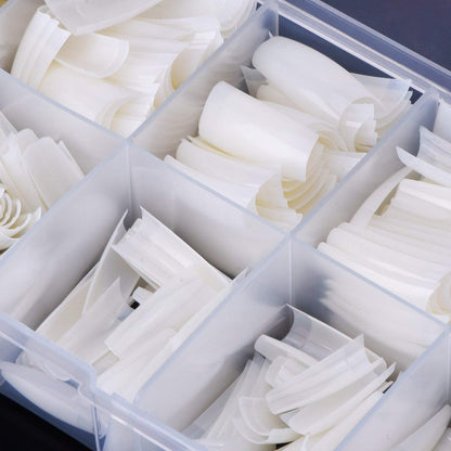 Caja De Tips Para Uñas (500unidades) Color Hueso Colo Piel