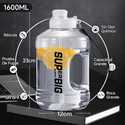 Botella De Agua Deportiva Motivacional Gran Capacidad 1.6l