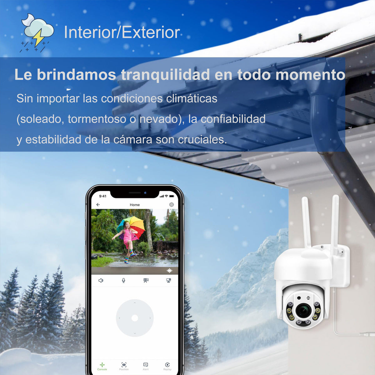 Cámara Seguridad Wifi Audio Bidireccion Alarma Ip66 2k/hd A6 Color Blanco