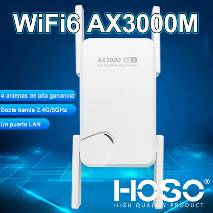 Repetidor Wifi 5,8g 2.4g Wifi6 Ax3000 2400mbps Rj45 4 Antena