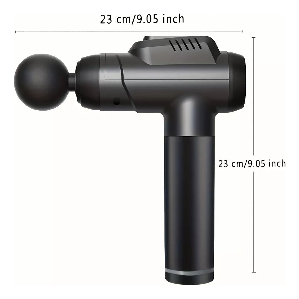 Pistola Masaje Muscular Fisioterapia / Niveles / Accesorios Negro