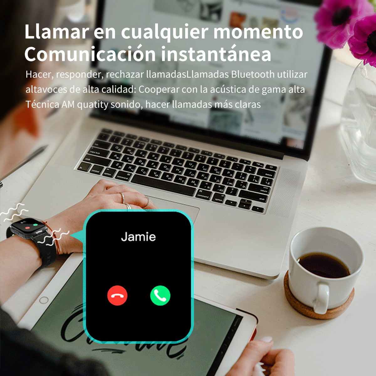Reloj Inteligente Smartwatch Caja Collar Anillo 7pcs Caja Negro Correa Negro Bisel Negro Diseño De La Correa Mesh