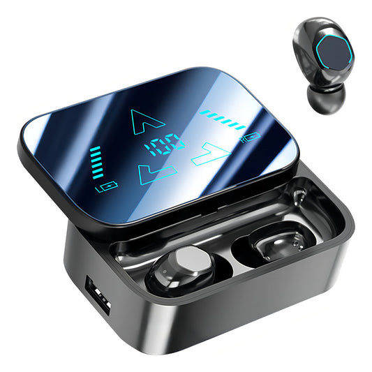Audífono Inalámbrico M48 Bluetooth Gaming Manos Libres Color Negro Luz Cian