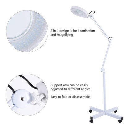 Lampara Lupa Con Luz Led Pedestal Rueda Cosmetologia