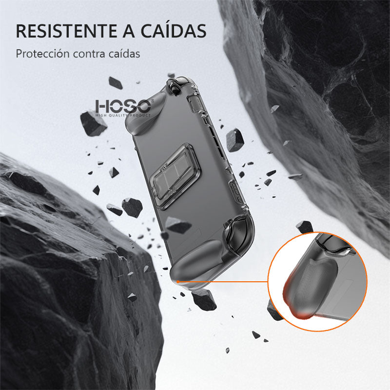 Funda Nintendo Switch 2 Gris Transparente Soporte Integra - Gris