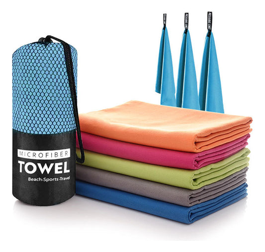 Toalla De Baño 3pcs Viaje Deportiva Microfiba Secado Rápido Color Azul Microfibra