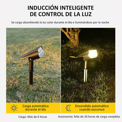 Foco Estaca Led Lámpara Solar Exterior Jardín 7 Colores