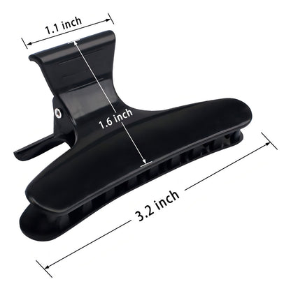 Set De 12 Tomadores De Plástico Mariposa Para Cabello Color Negro