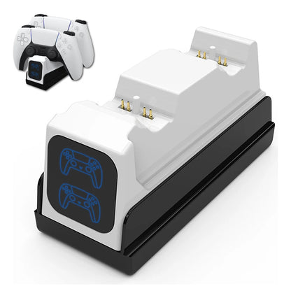 Cargador Joystick Duales, Estacion De Carga Ps5 Mando Juego Blanco