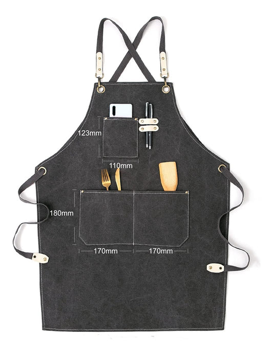 Pechera Delantal Mezclilla Parilla Hornada Peluquero Barista
