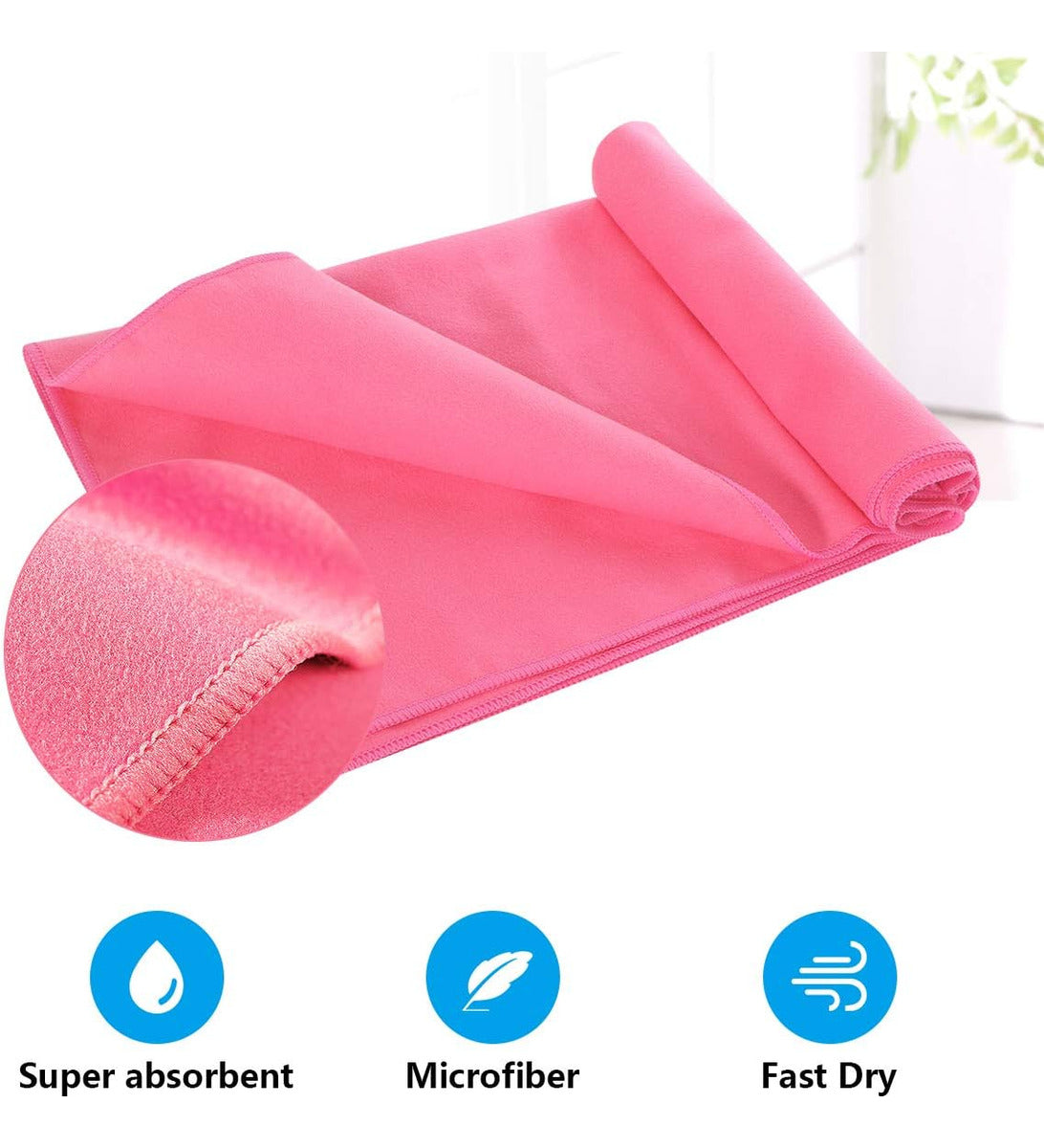 Toalla De Baño Viaje Deportiva Microfiba Secado Rápido 3pcs