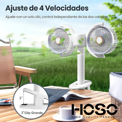 Ventilador De Mesa Moderno Dos Cabezas Ajustables 4 Velocida 12.7 Cm