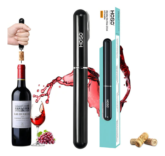 Sacacorchos de Vino a Presión de Aire - 2 en 1 con Cortador