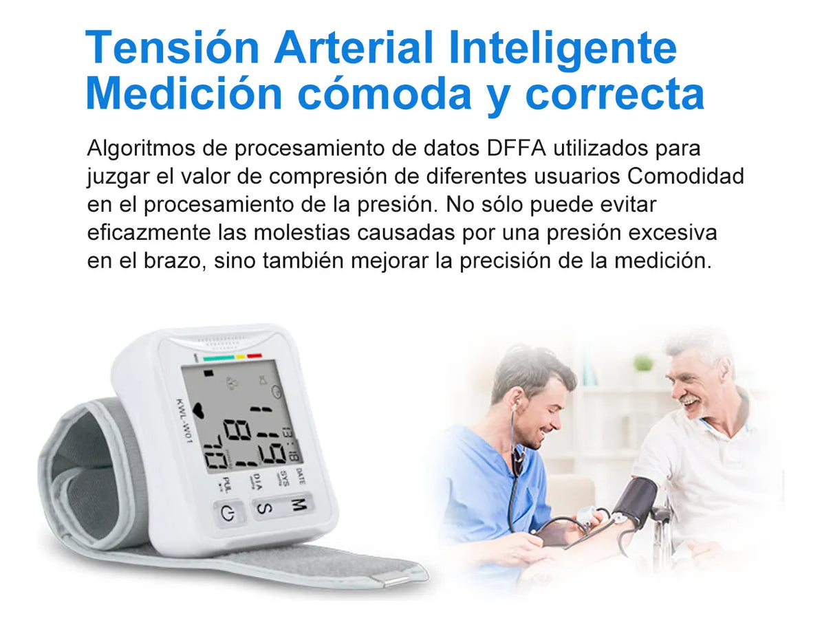 Monitor De Presión Arterial Muñeca Hoso Blanco Pantalla Grande Modelo W01