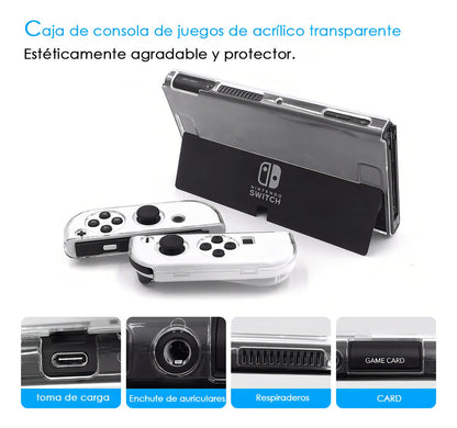 Estuche 24 En 1 Para Nintendo Switch Oled Con Lápiz Capacitivo Hoso Color Negro