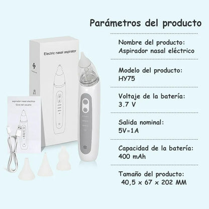 Cable Aspirador Nasal Electricos Bebe Filtros Ventosas Color Blanco
