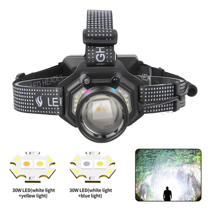 Focos Minero Linterna Cabeza Frontal Led Caza Luz Led Fuerte Linterna Negro Luz Blanco