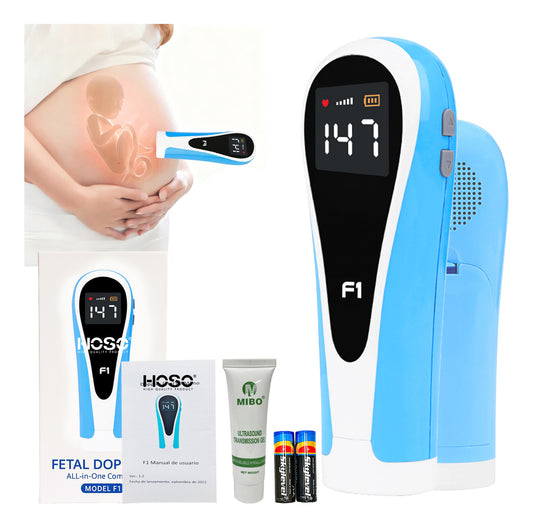 Hoso Doppler Fetal 3 Mhz Celeste 3v Con Gel Ultrasonido