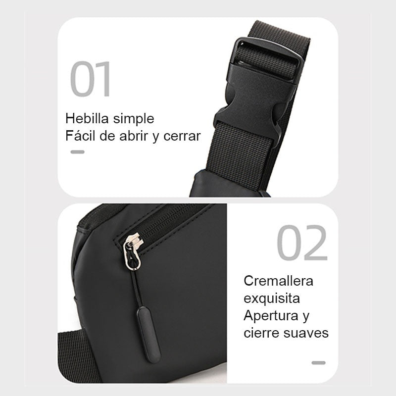 Bolso Bandolera Negro Y Gris Hombre Bolso Mujer Bolsos