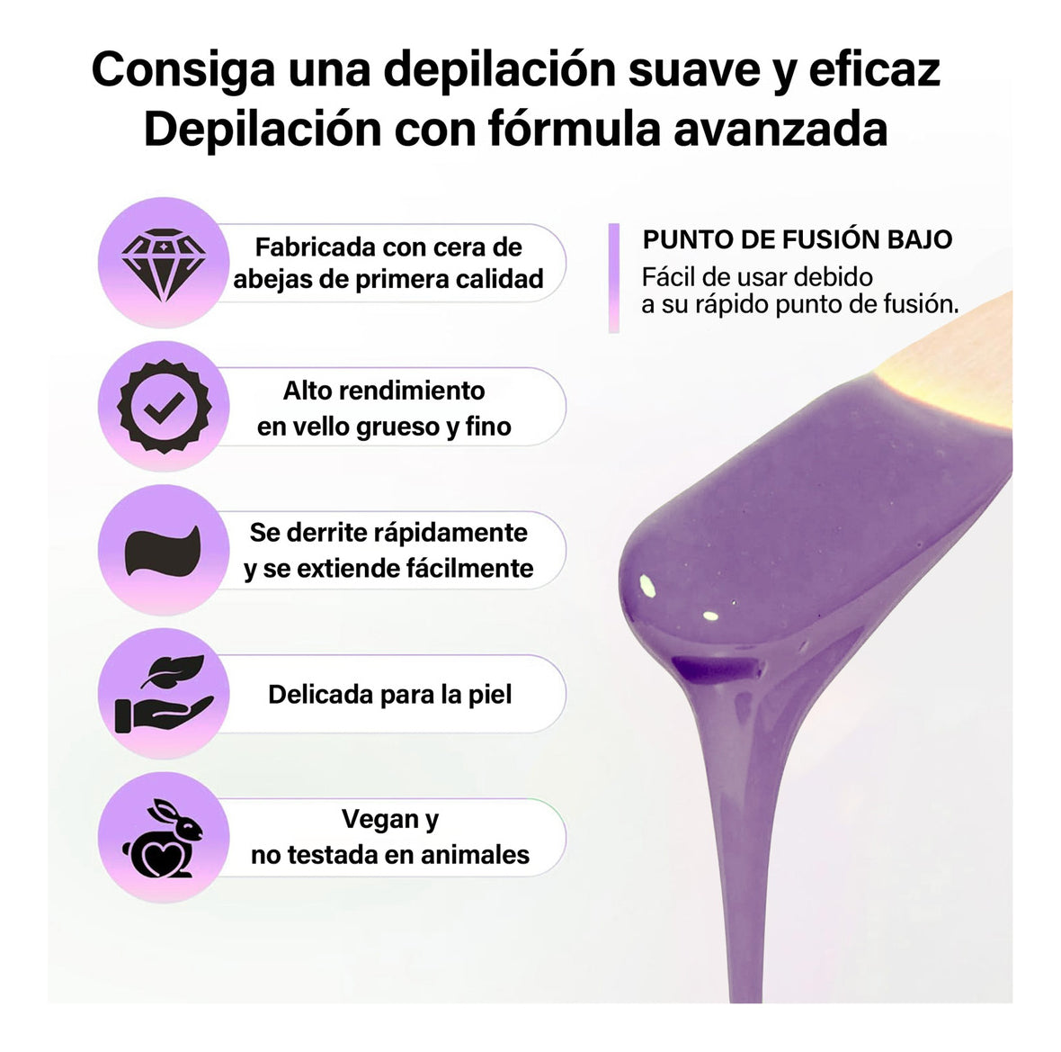 500g Cera Depilatoria Elástica Natural Película