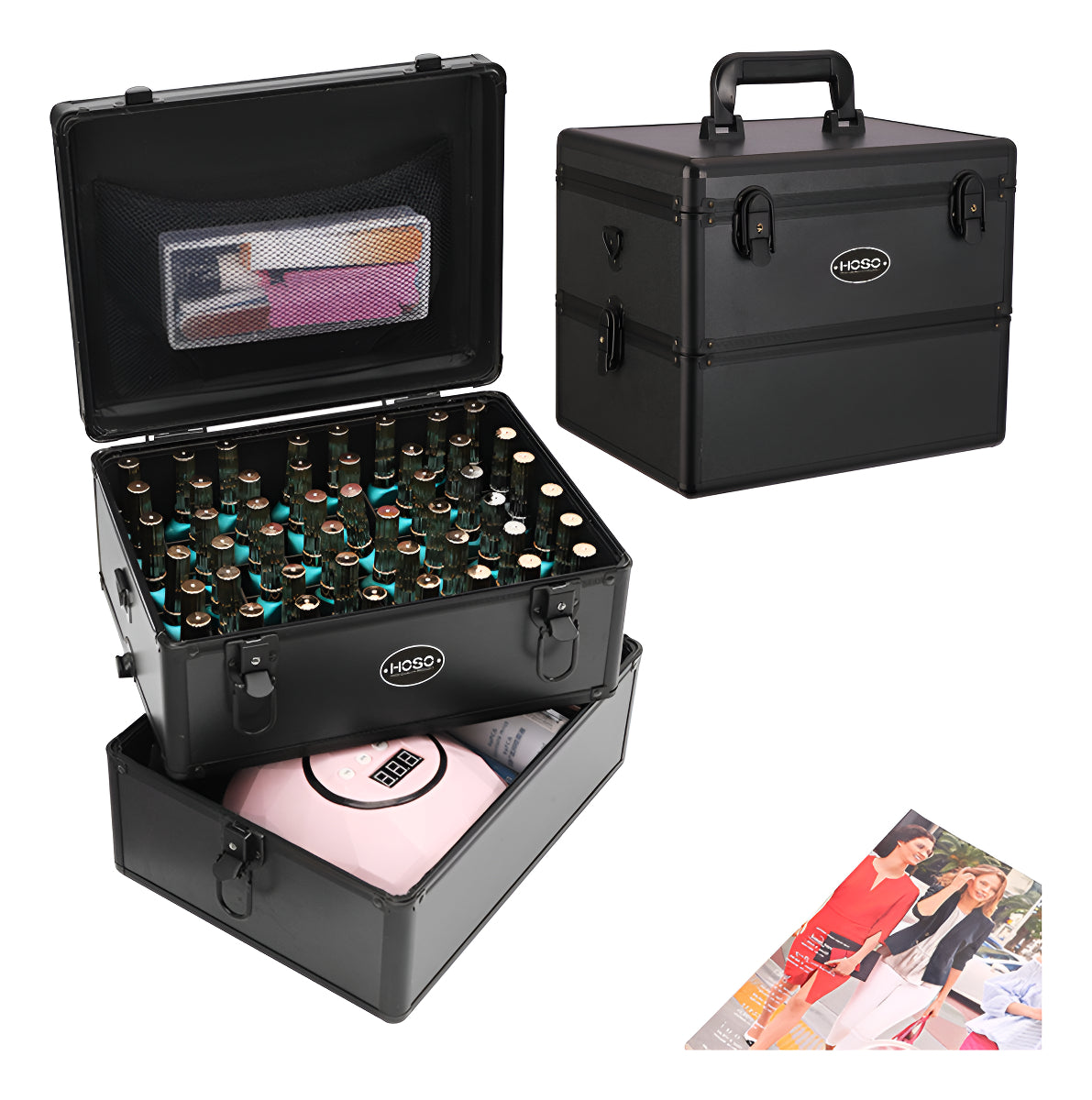 Maleta Portátil Para Manicura/maquilaje Profesional Dos Capa