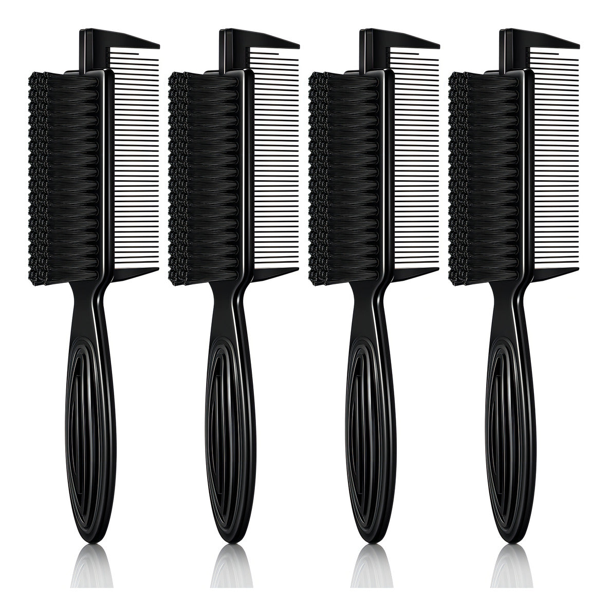 Peine Cepillo Fade Para Barba Barberia Con Peineta 2 En 1 Color Negro