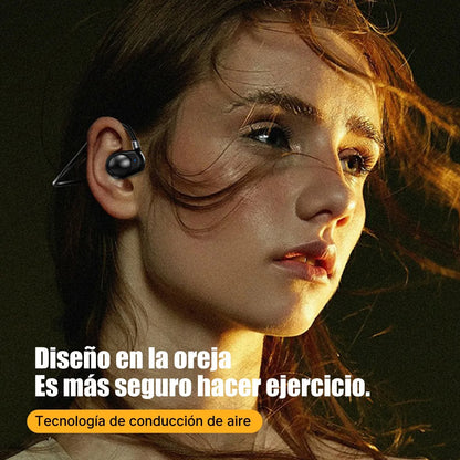 Audífono Inalámbrico Bluetooth Deporte Sonido De Alta Calida Color Negro Luz Azul Acero