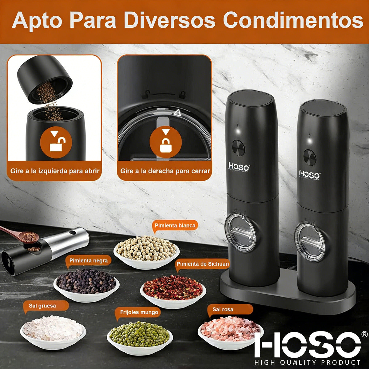 Hoso Molino Moledor Eléctrico Choclo Maiz Cafe Cereal Arroz Negro