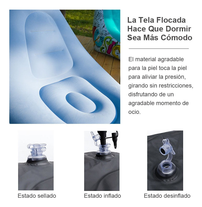 Camping Sofá De Ocio Tumbona Silla Inflable Reposa Pies Puff