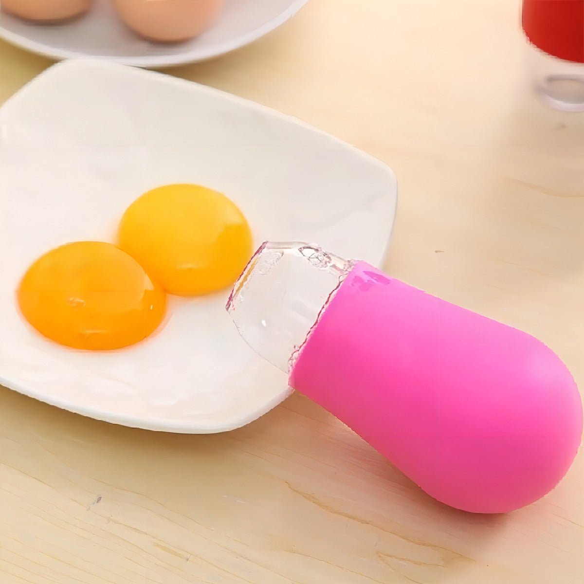 Separador De Yema Huevos De Silicona / Extractor / Cocina Color Rosa