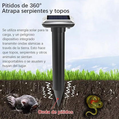 Repelente Solar Ultrasónico 2 Unidades Apto Animales Plagas Color Negro