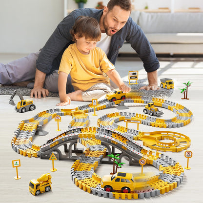 Juguete Pista De Auto Para Niño Bloque De Vehiculo Educativo Color Amarillo