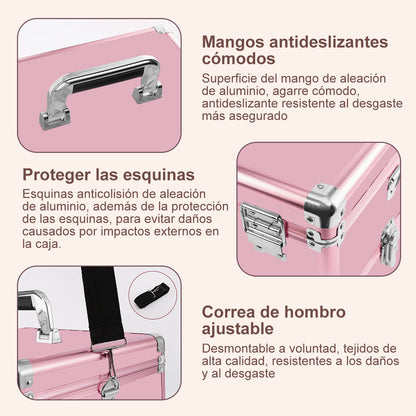 Maleta Portátil Para Manicura/maquilaje Profesional Dos Capa