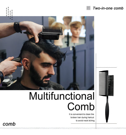 Peine Cepillo Fade Para Barba Barberia Con Peineta 2 En 1 Color Negro