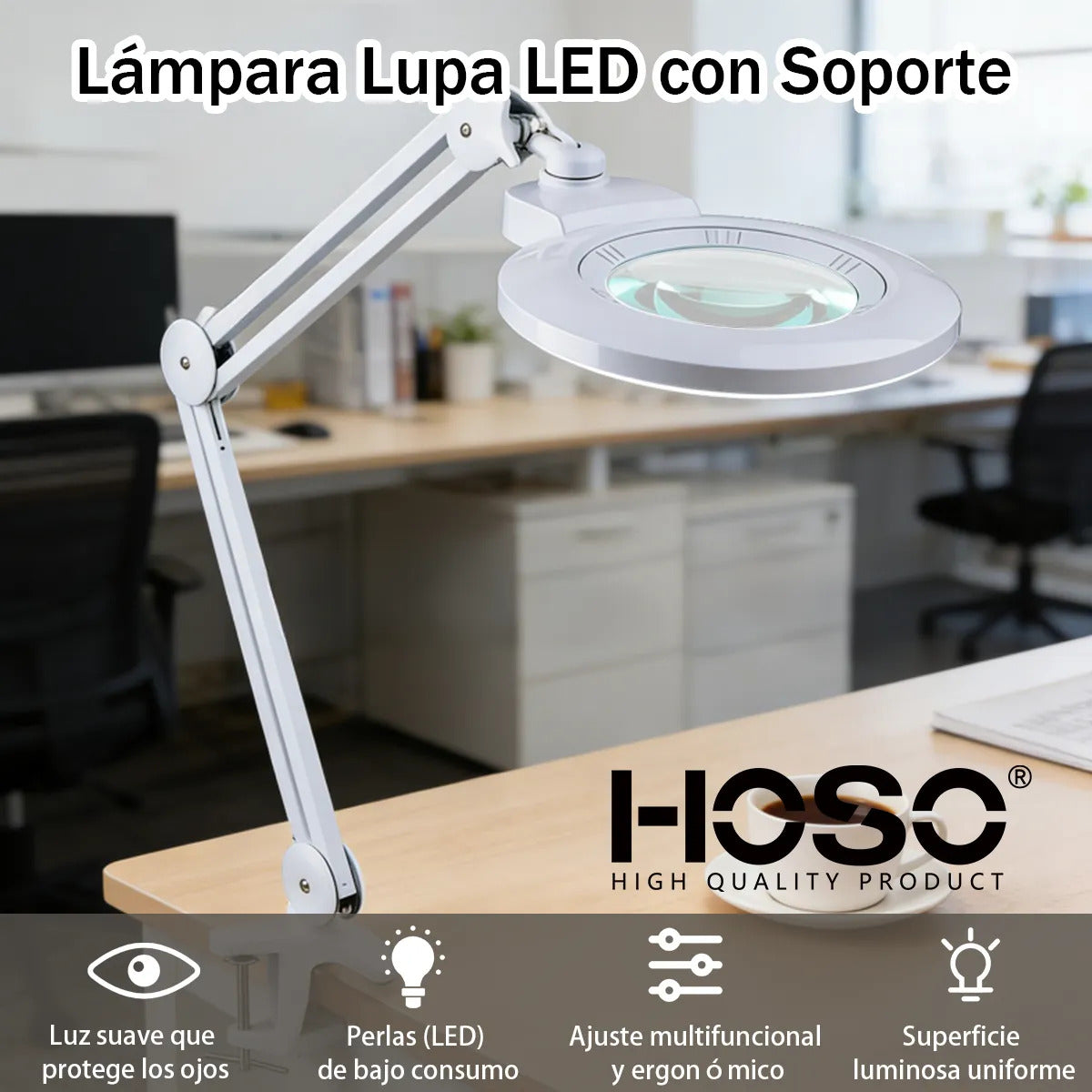 Lámpara Lupa De Aumento Lente Circular Lupa Luz Led