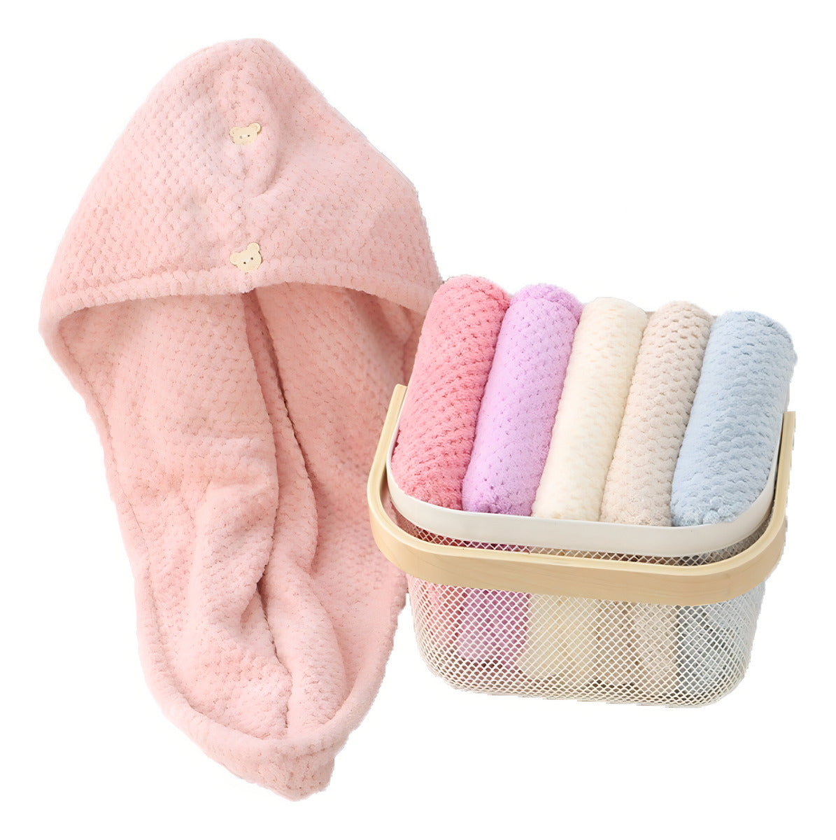 Toalla Para Pelo Turbante Microfibra Para Secar Cabello Color Celeste