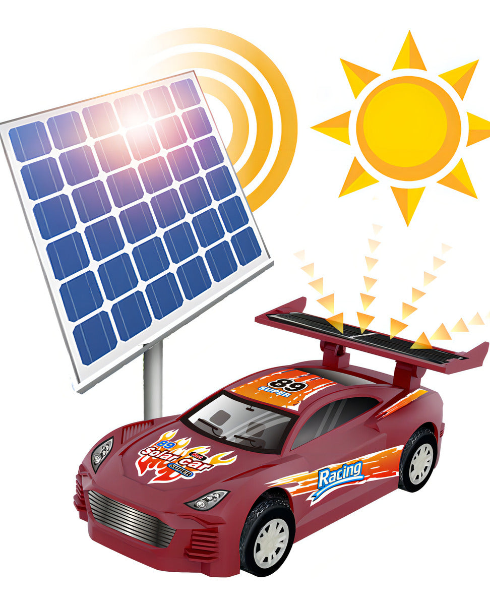 Auto Juguete De Energía Solar Educativo Robot De Niños Color Rojo Personaje Rojo