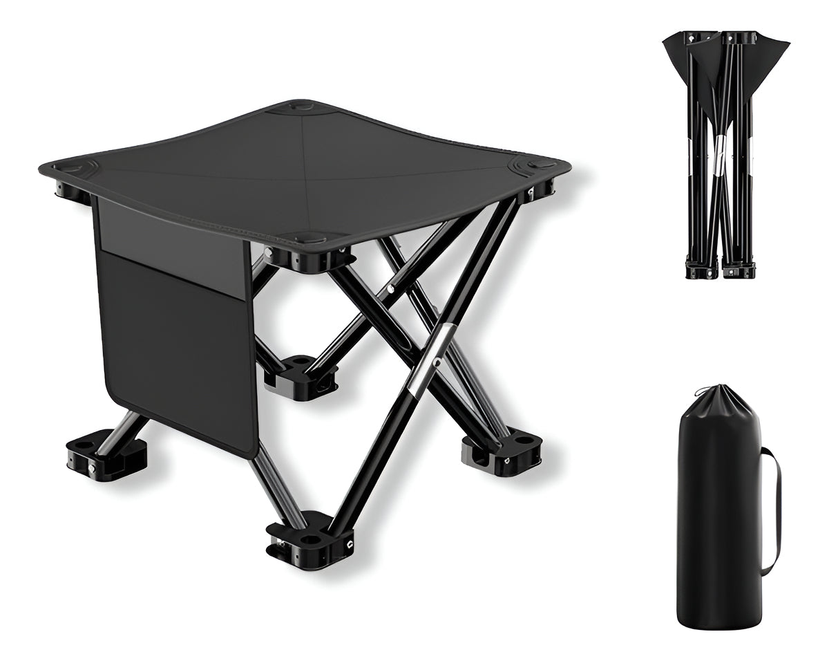 Silla Plegable Para Camping Playa Hoso Negra Portátil Con Bolsa Negro