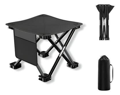 Silla Plegable Para Camping Playa Hoso Negra Portátil Con Bolsa Negro
