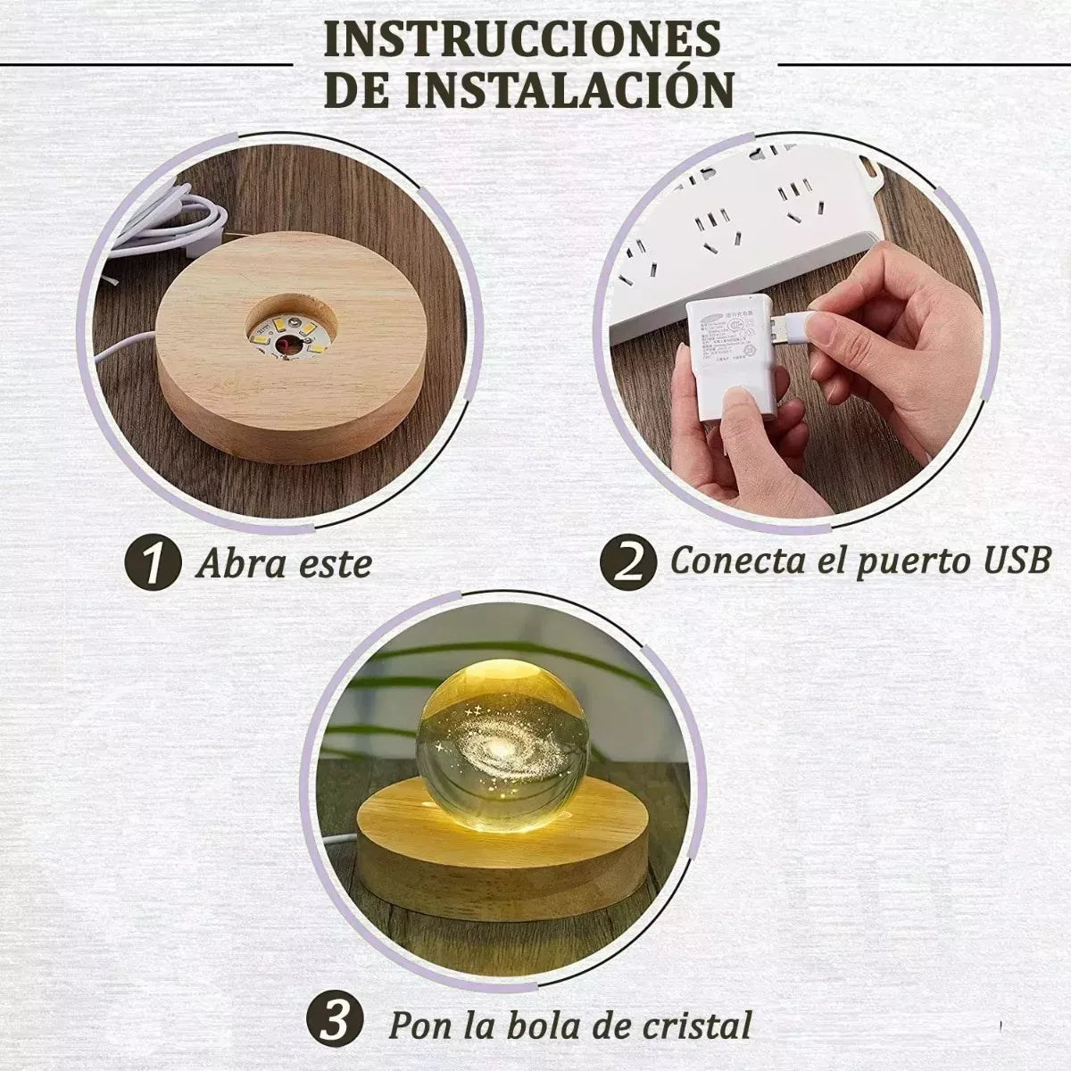 Lámpara De Mesa Bola De Cristal Decorativa - 5 Diseños