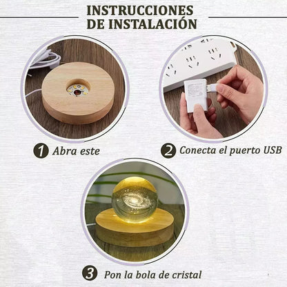 Lámpara De Mesa Bola De Cristal Decorativa - 5 Diseños