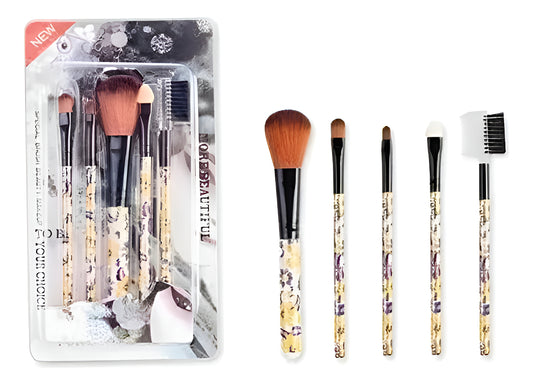 Set 5 Brochas Maquillaje Nail Para Rubor Polvo Sombra Colores Variados Variado