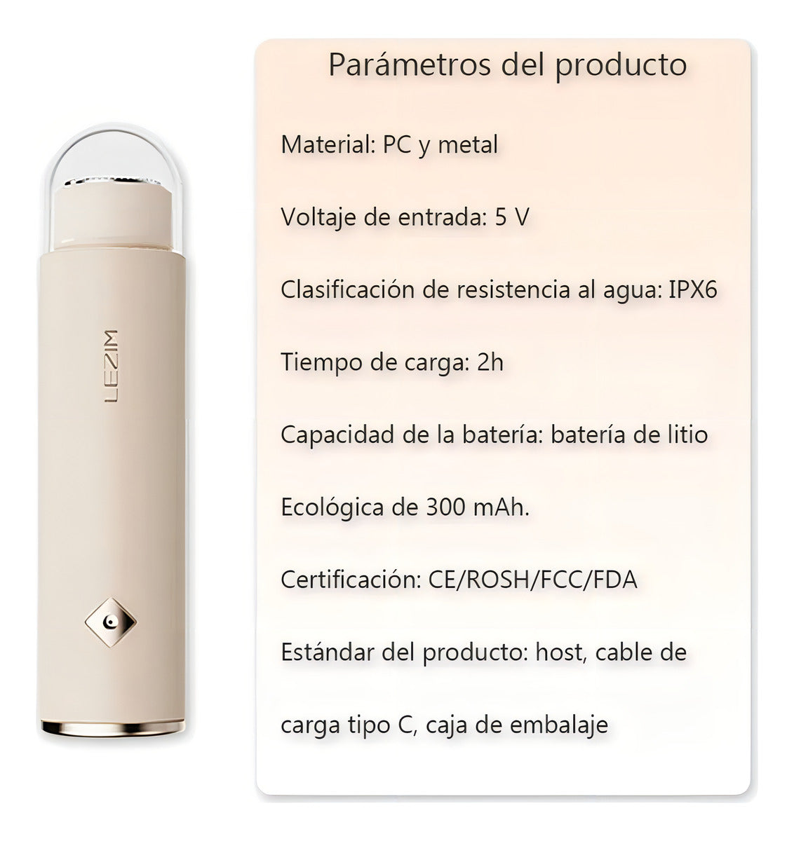 Inalambrico Depiladora Facial Maquina Mujer Recargable Usb Color Blanco