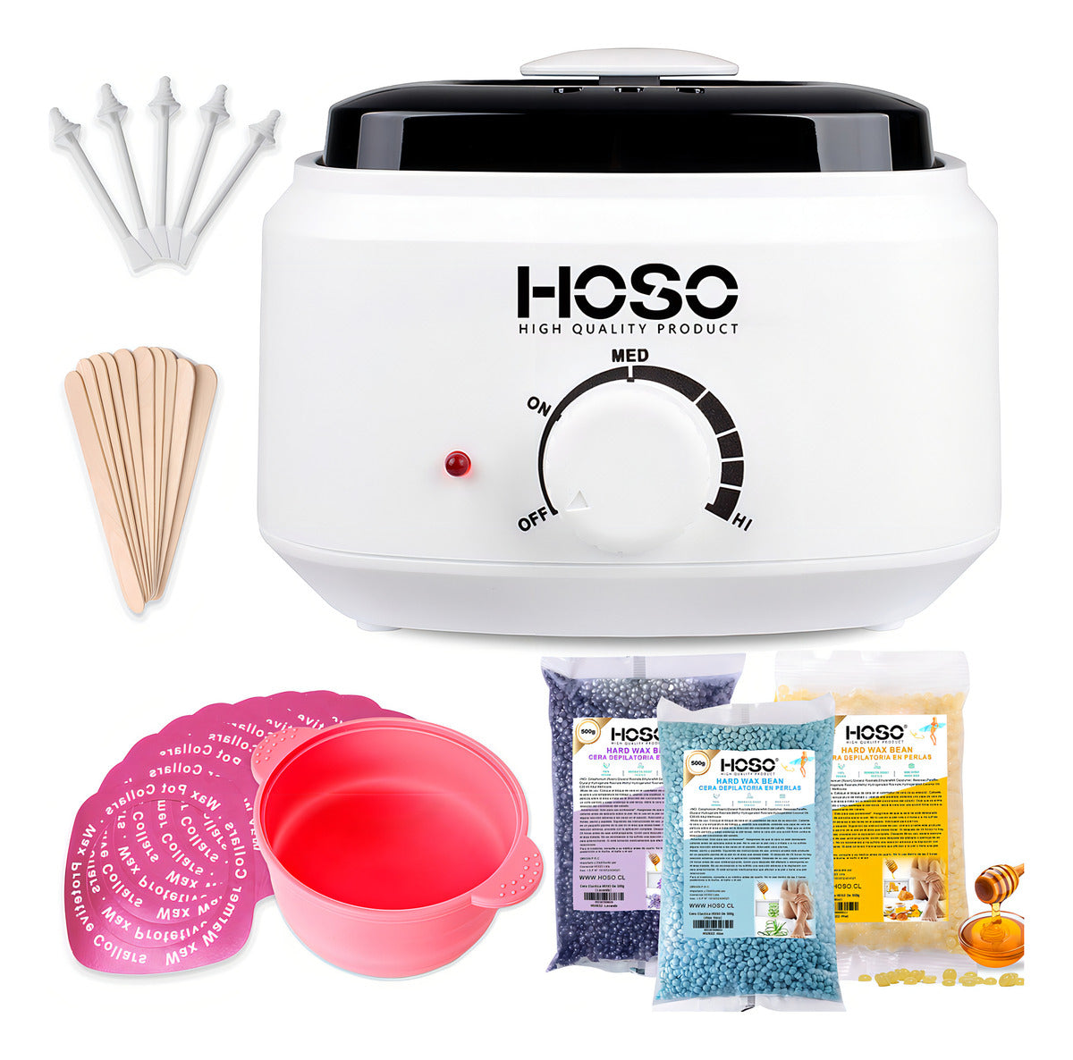 Maquina Olla Depilatoria + 400g De Cera + 10 Paletas