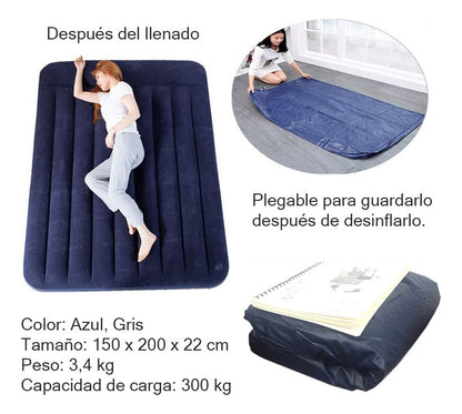 Camping Colchón Cama Inflable Almohadas Inflador Doble Plus