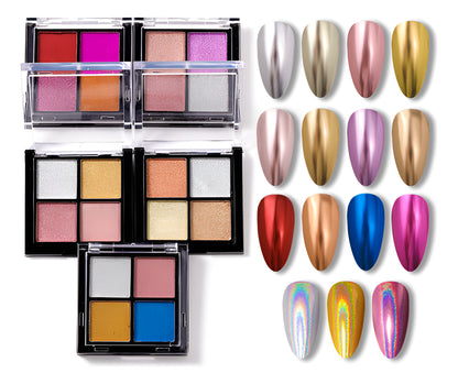 Paleta Efecto Espejo Pigmento - Manicure - Uñas