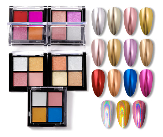Paleta Efecto Espejo Pigmento - Manicure - Uñas
